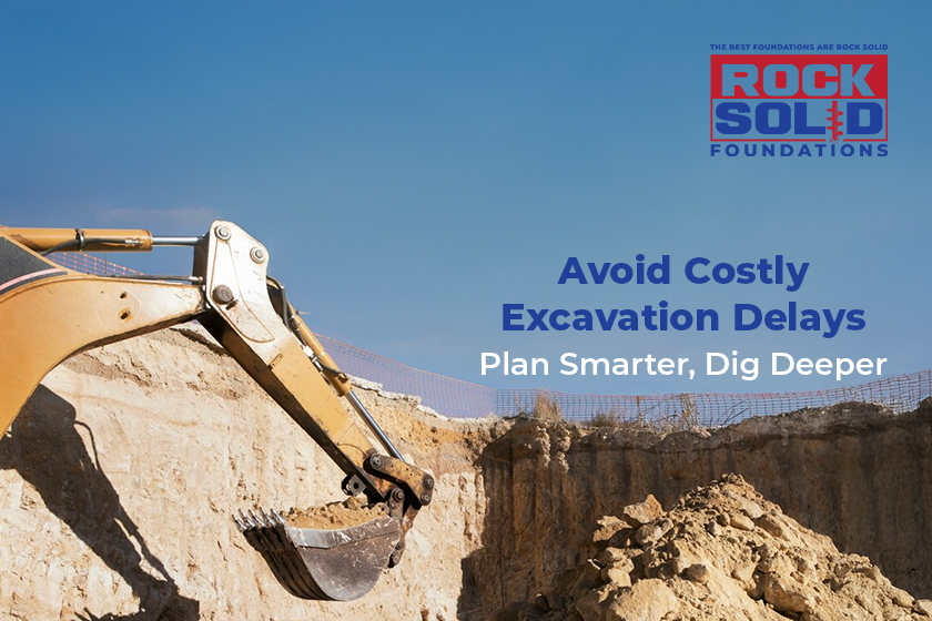 Construction site excavation by Rock Solid Foundations