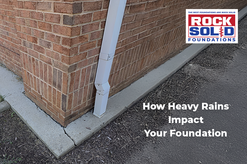 Rainwater pooling around a home’s foundation