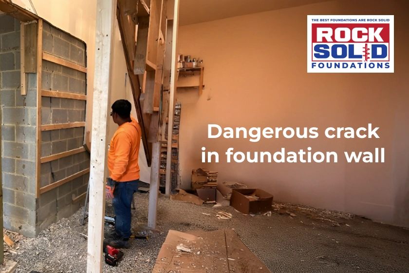 Rock Solid Foundations highlights dangerous horizontal crack in foundation wall