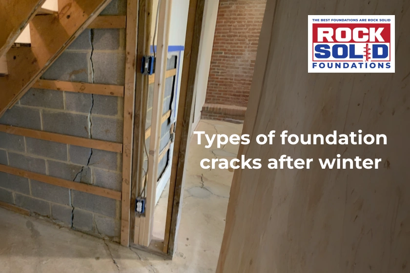 Rock Solid Foundations shows vertical and horizontal foundation cracks after winter